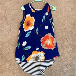 Floral and Stripe Blouse